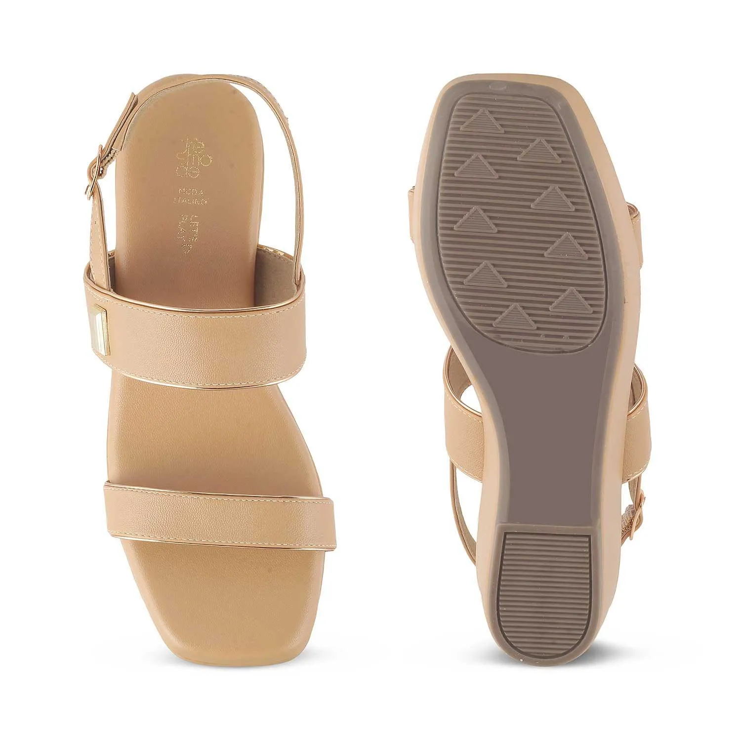 The Tometeor Beige Women's Dress Wedge Sandals Tresmode