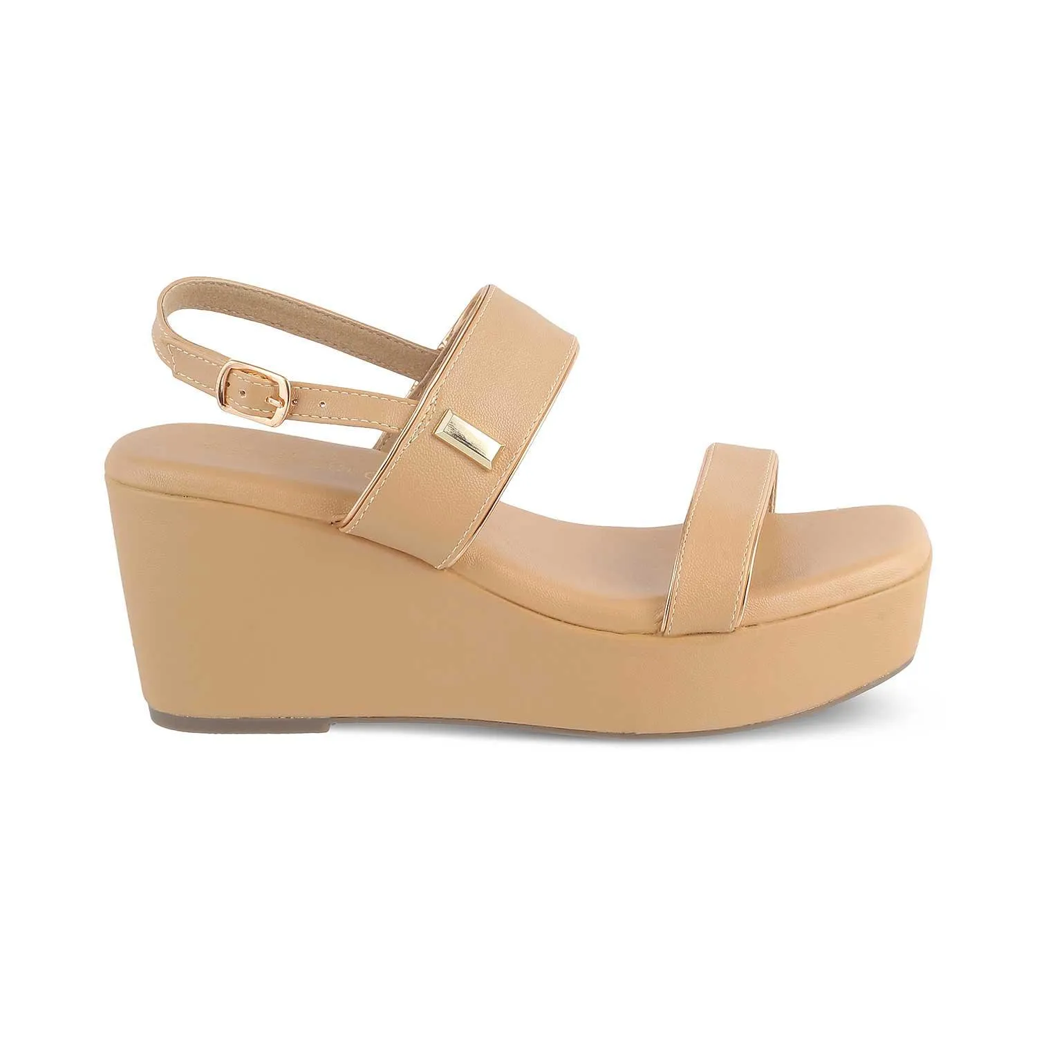 The Tometeor Beige Women's Dress Wedge Sandals Tresmode