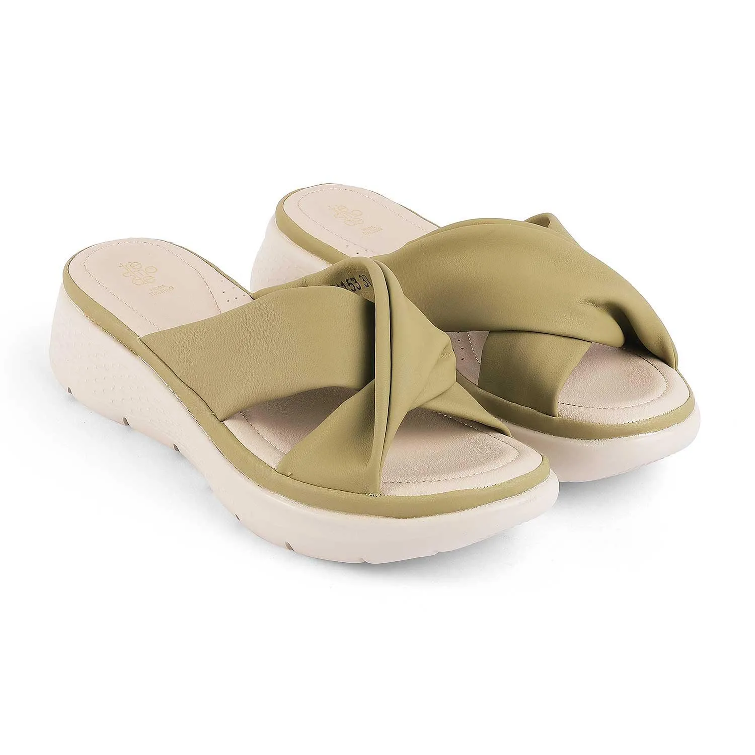 Tresmode Nozis Green Women's Casual Wedge Sandals