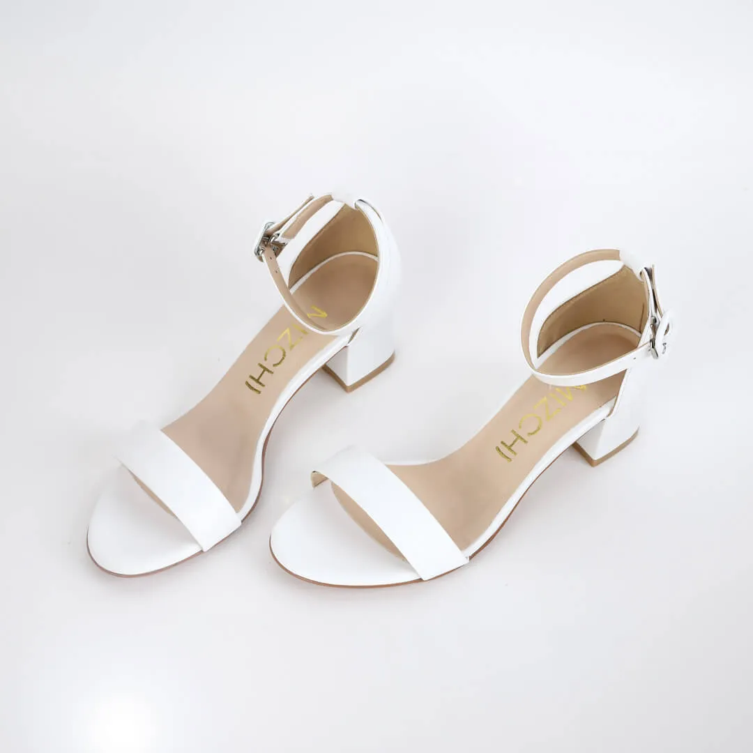 *UK size 2.5 - TIMELY - white, 5cm heels