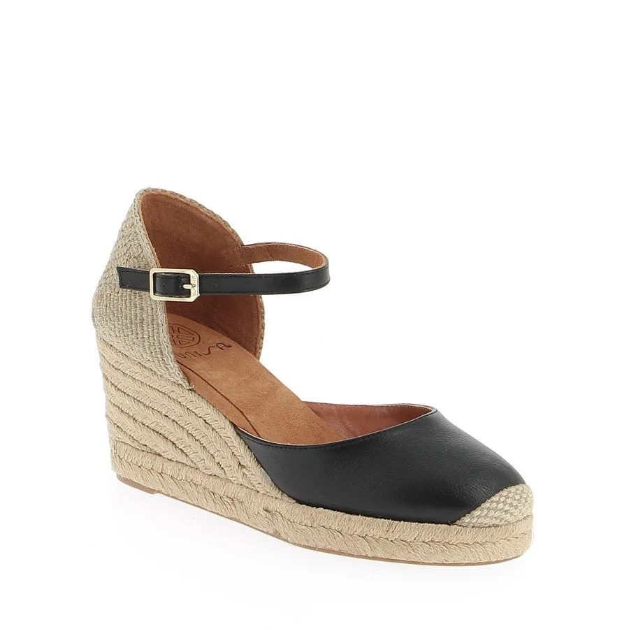 Unisa Caceres Black Wedge Espadrille