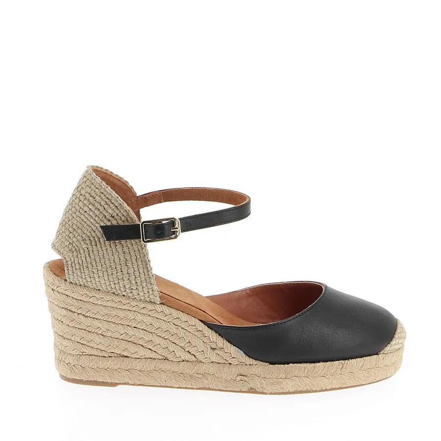 Unisa Caceres Black Wedge Espadrille