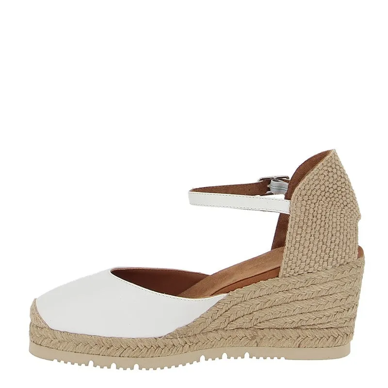 Unisa Caceres White Wedge Espadrille