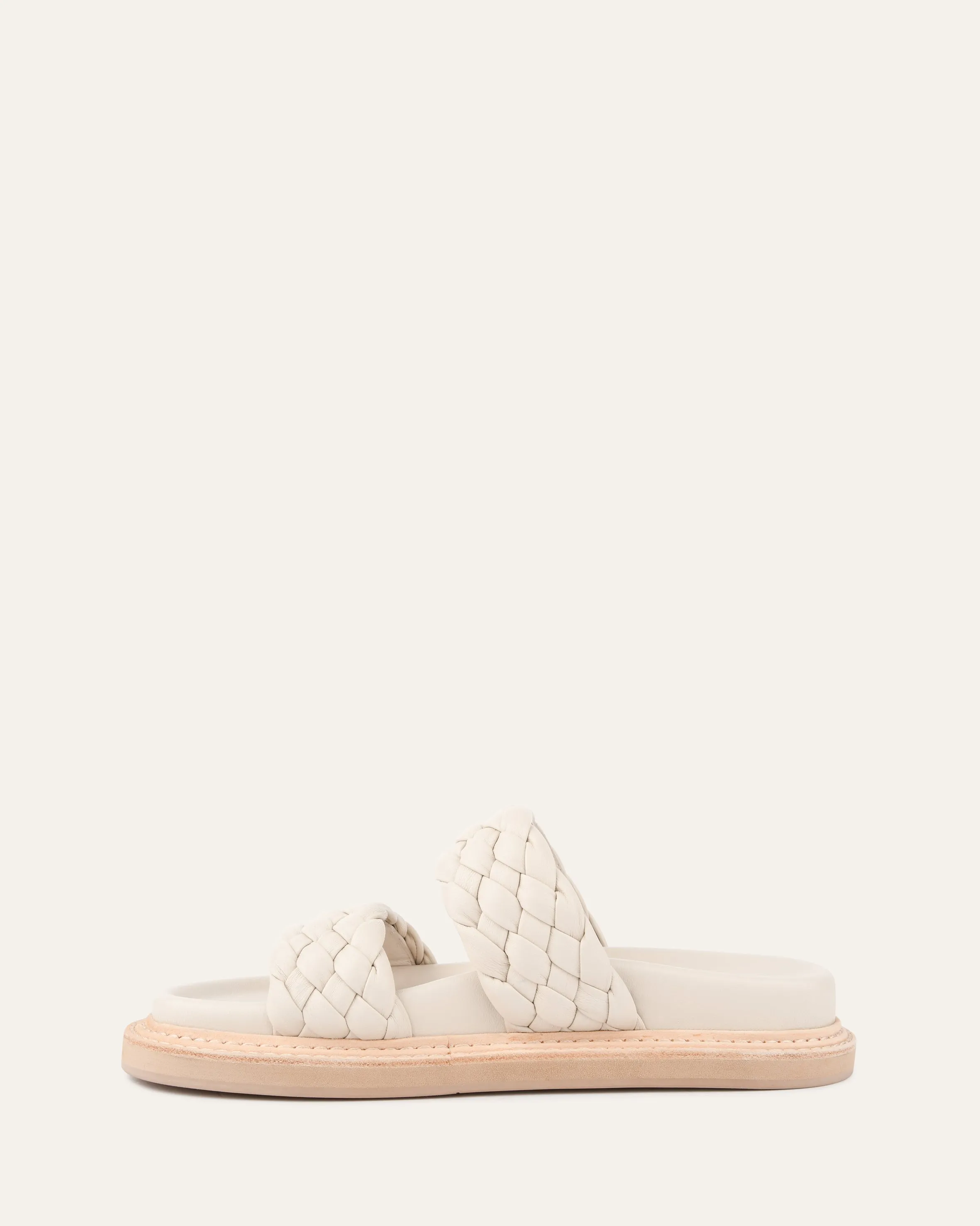 VEGA FLAT SANDALS OFF WHITE LEATHER