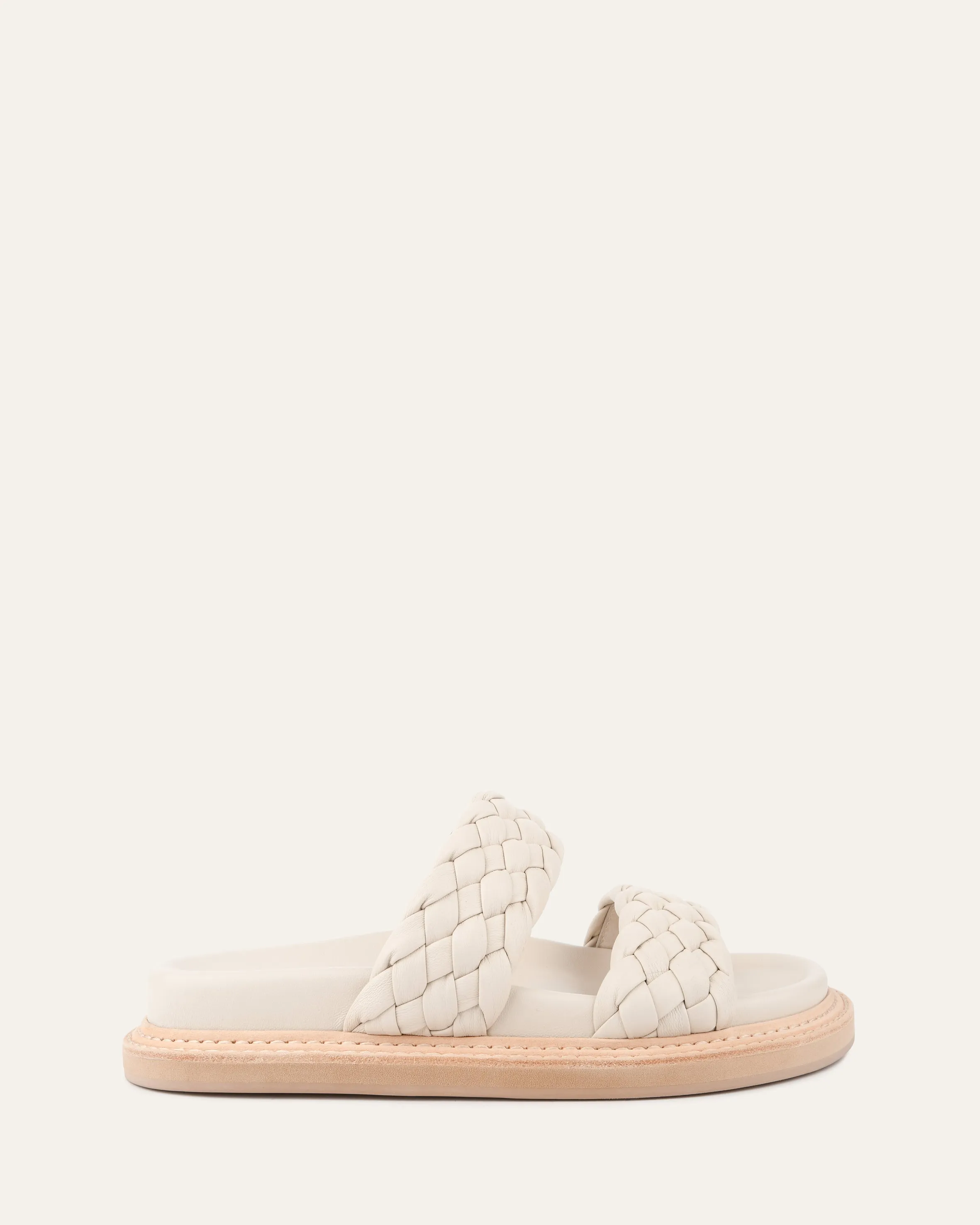 VEGA FLAT SANDALS OFF WHITE LEATHER