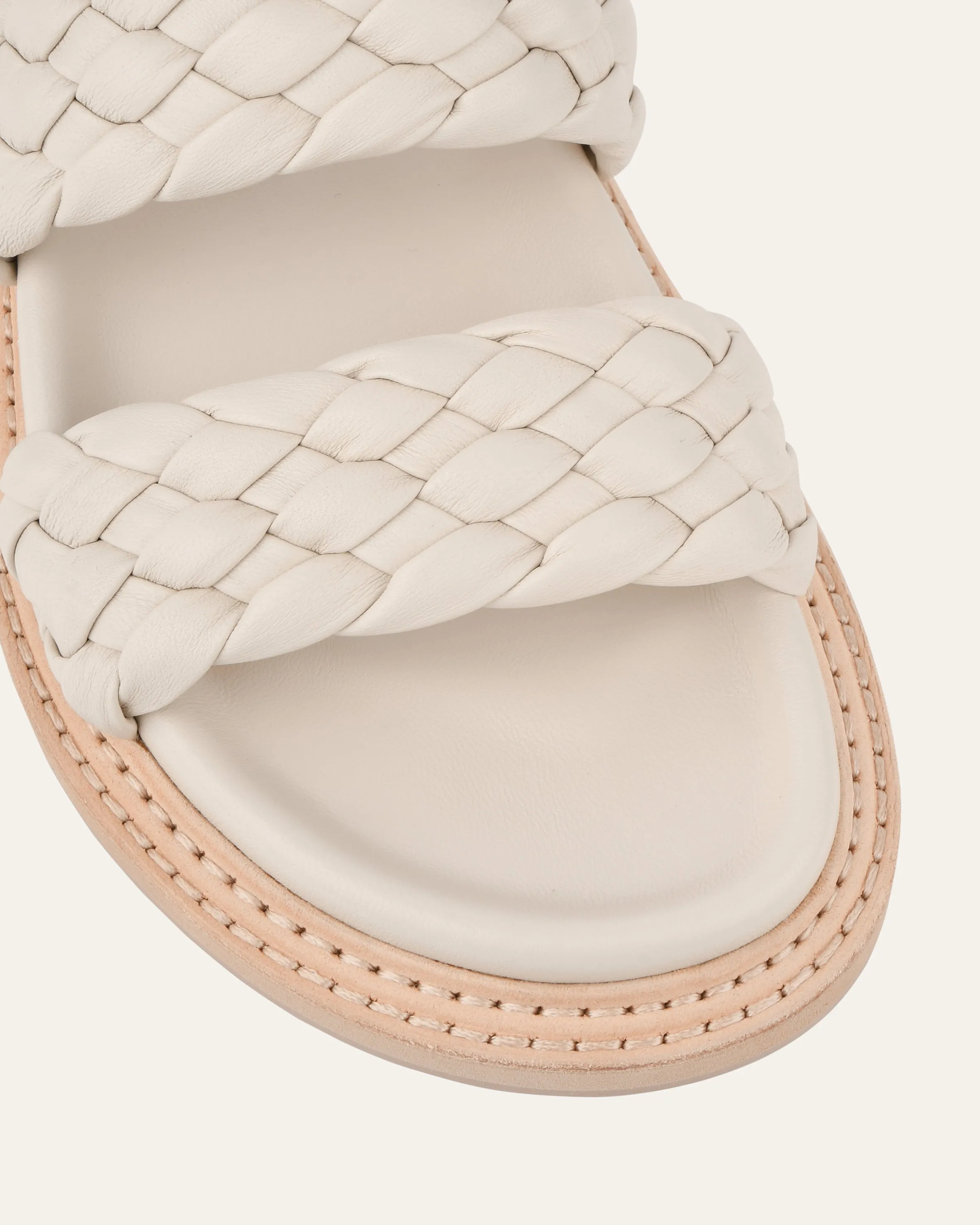 VEGA FLAT SANDALS OFF WHITE LEATHER