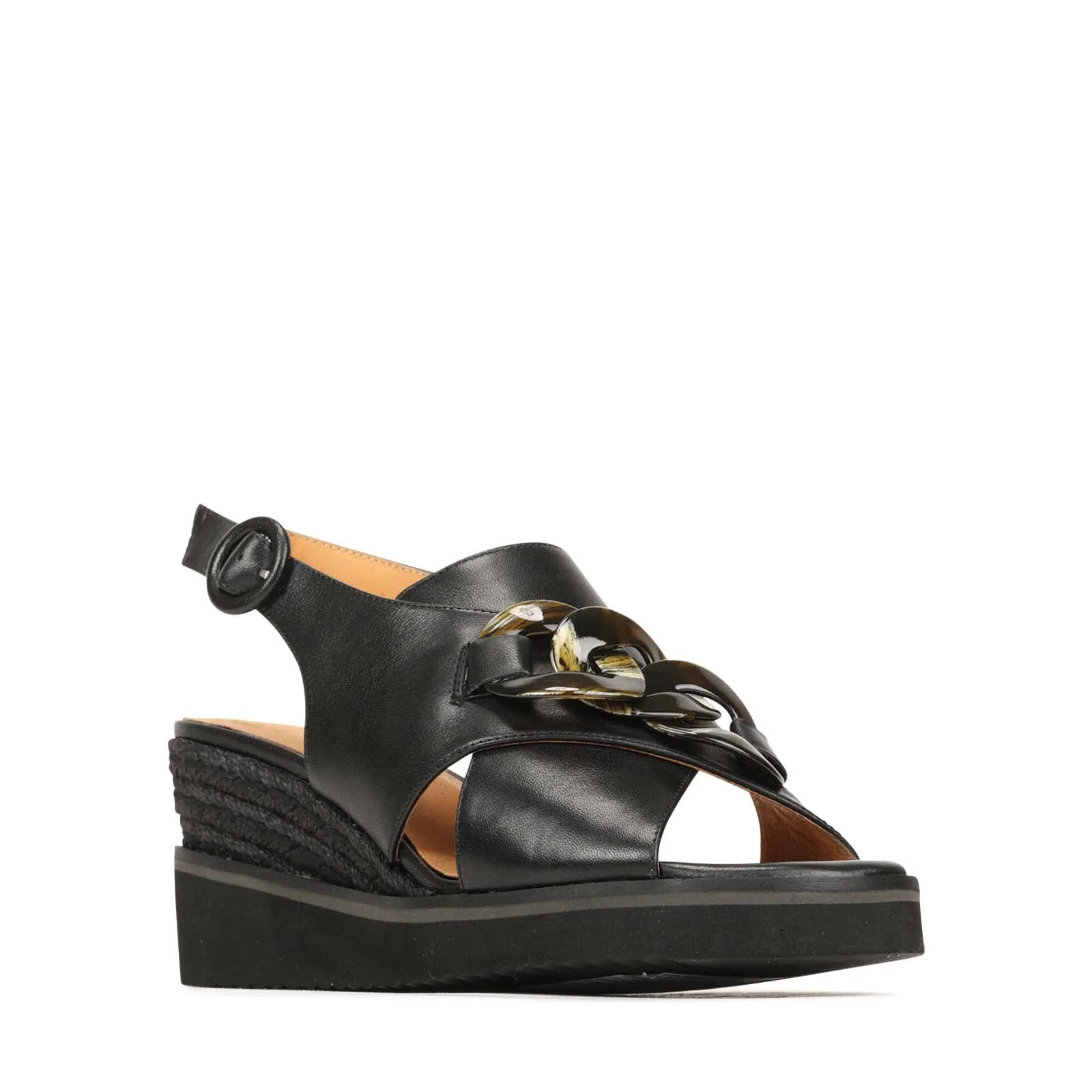 WAYFARER LEATHER WEDGE SANDALS