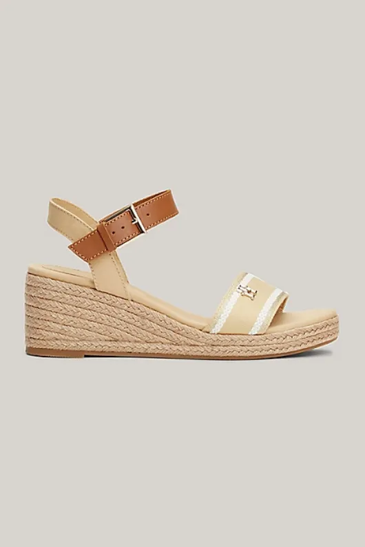 Webbing Strap Rope Detail Wedge Sandals