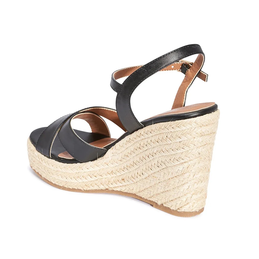 Wedge cross over jute heel sandal