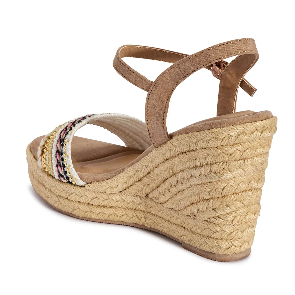 Wedge embelished heel sandal