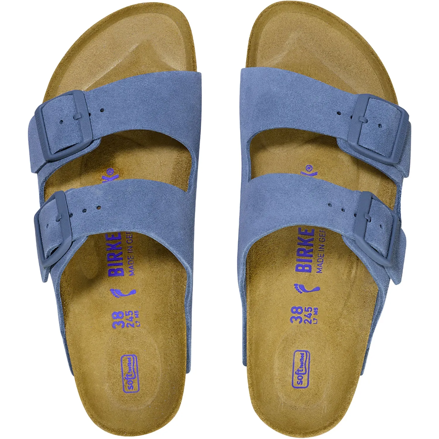 Women's Birkenstock Arizona Soft Footbed Elemental Blue Suede