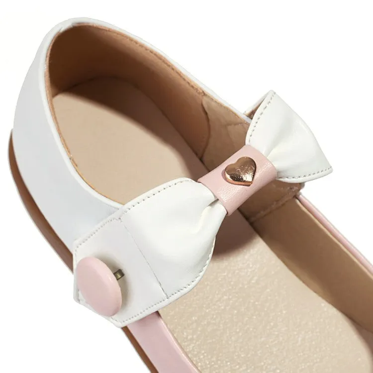 Women's  Double Bowtie Flats Mary Jane Shoes