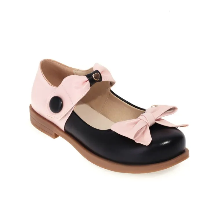 Women's  Double Bowtie Flats Mary Jane Shoes