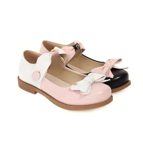 Women's  Double Bowtie Flats Mary Jane Shoes