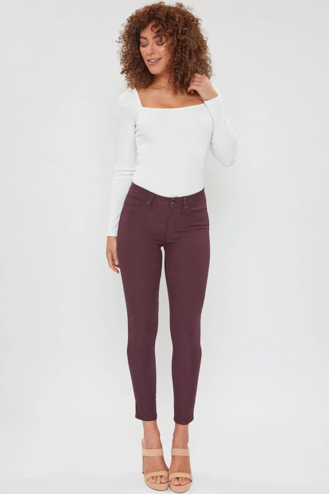 Women's Petite Comfort Stretch Pants, Plum