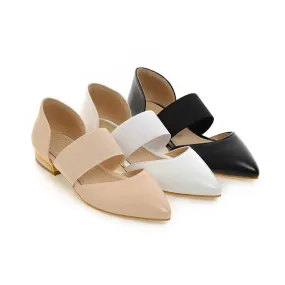 Women's Pointed Toe Solid Color Ankle Wrap Flat Sandals