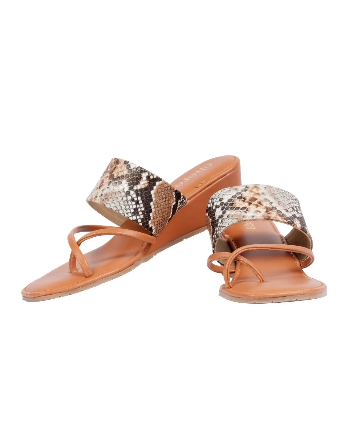 Women's Premium snake print wedge strap and string