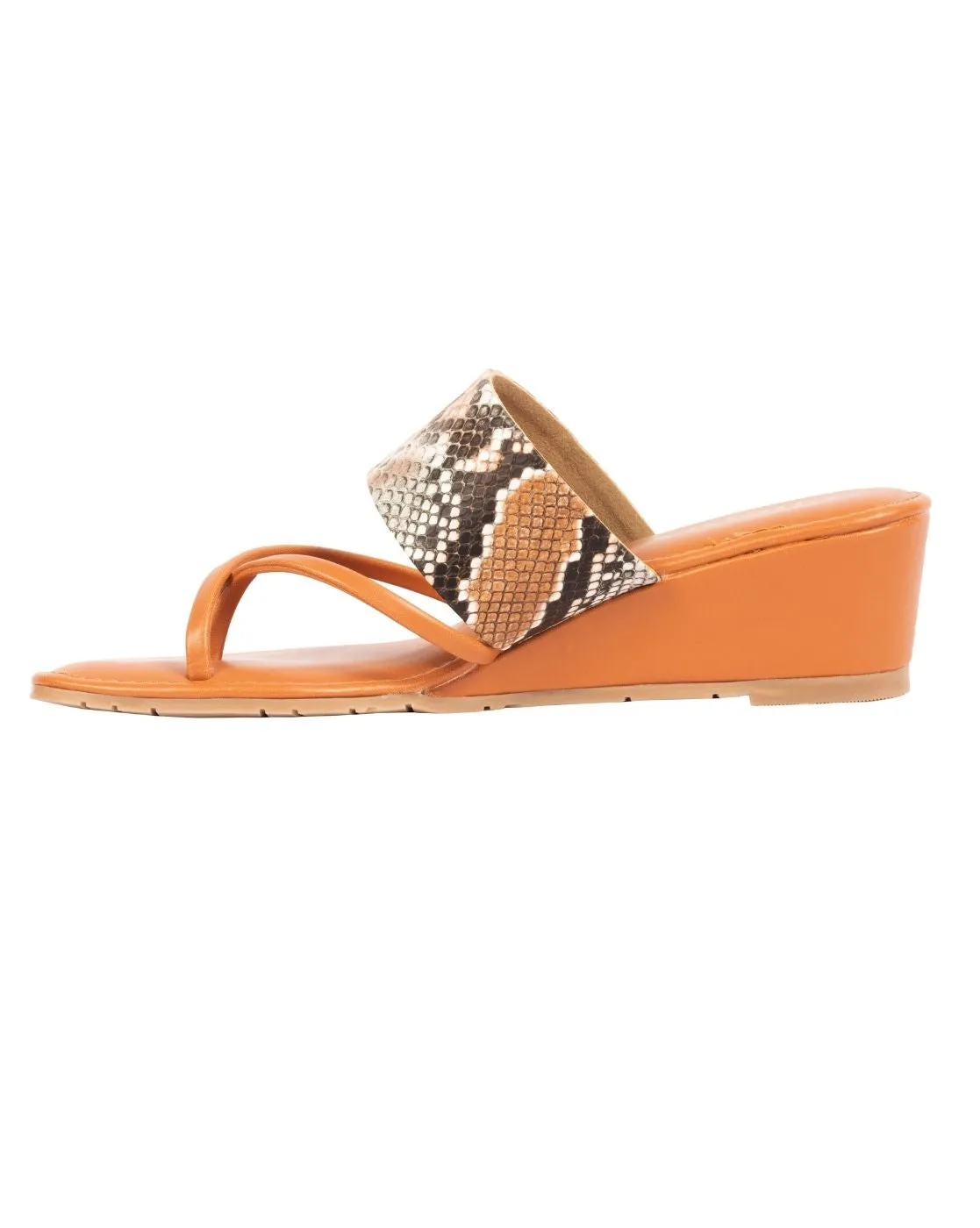 Women's Premium snake print wedge strap and string