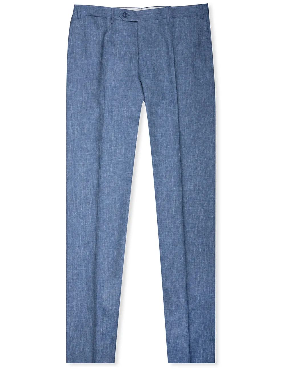 Wool Silk Linen Trouser Blue